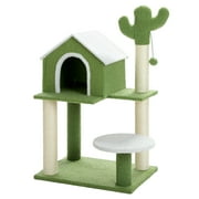 Made4Pets Cat Tree with Cozy Cat Condo and Scratching Post, 21.3x15.6x34.5