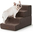 thumbnail image 1 of Made4Pets Corduroy 4-Step Dog Stairs for Bed, Brown, 1 of 7