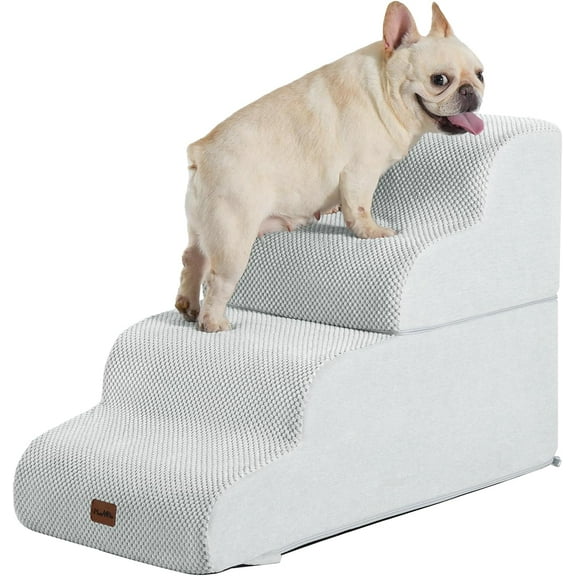 Made4Pets Dog Stairs Ramp for Bed, 4-Step Dog Steps for High Bed Couch Sofa Climbing, Gray
