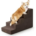 thumbnail image 1 of Made4Pets 5-Step Corduroy Pet Stairs for Bed Couch Sofa, Brown, 1 of 7