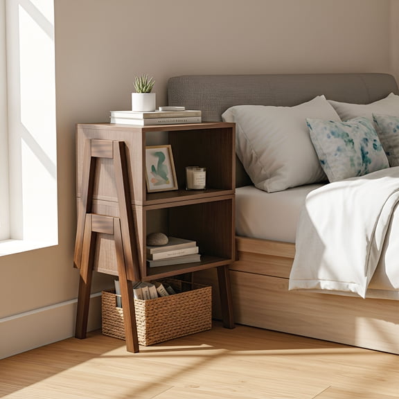 Made4home Lindon Stackable End Table Set with Solid Wood Legs (Set of 2)