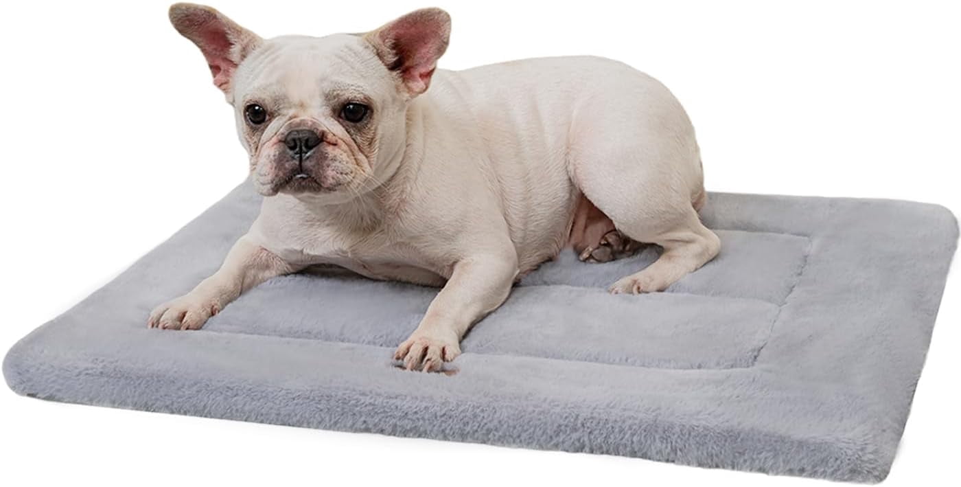 Made4pets Washable Dog Bed for Size Dogs, Reversible Foam Floor Dog Mat, 24*18, Gray
