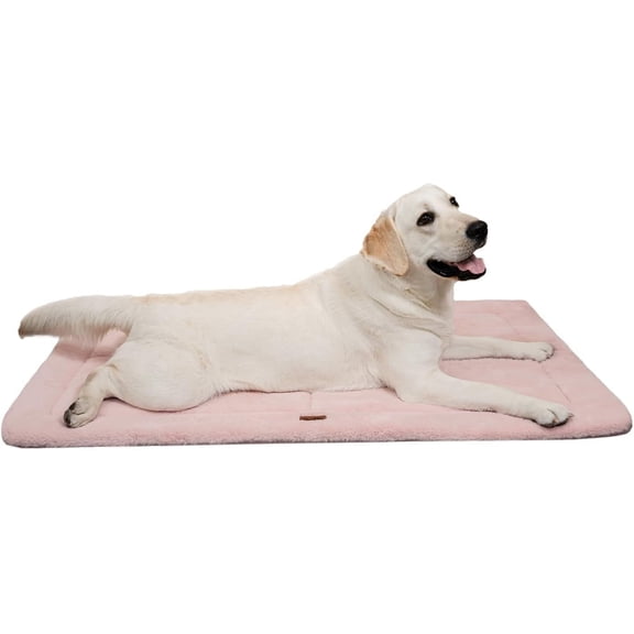 Made4pets Washable Dog Bed for Size Dogs, Reversible Foam Floor Dog Mat, 24*18, Pink