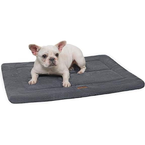Made4pets Washable Dog Bed for Size Dogs, Reversible Foam Floor Dog Mat, 29x21, Dark Gray