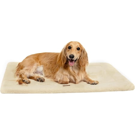 Made4pets Washable Dog Bed for Size Dogs, Reversible Foam Floor Dog Mat, 35*23, Beige