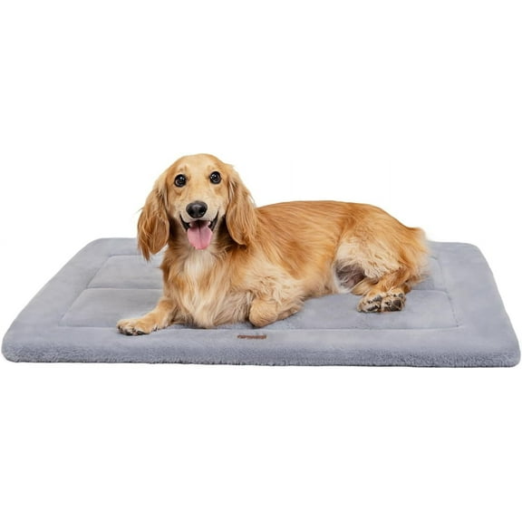 Made4pets Washable Dog Bed for Size Dogs, Reversible Foam Floor Dog Mat, 35*23, Gray