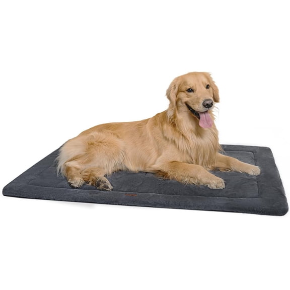 Made4pets Washable Dog Bed for Size Dogs, Reversible Foam Floor Dog Mat, 41x28, Dark Gray