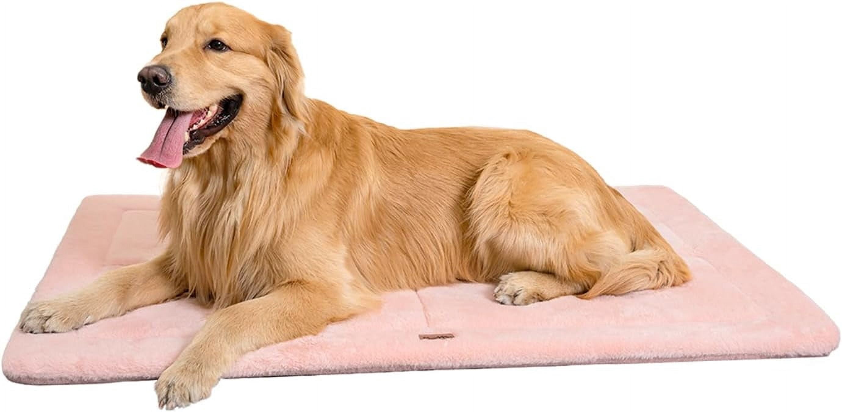 Made4pets Washable Dog Bed for Size Dogs, Reversible Foam Floor Dog Mat, 41x28, Pink