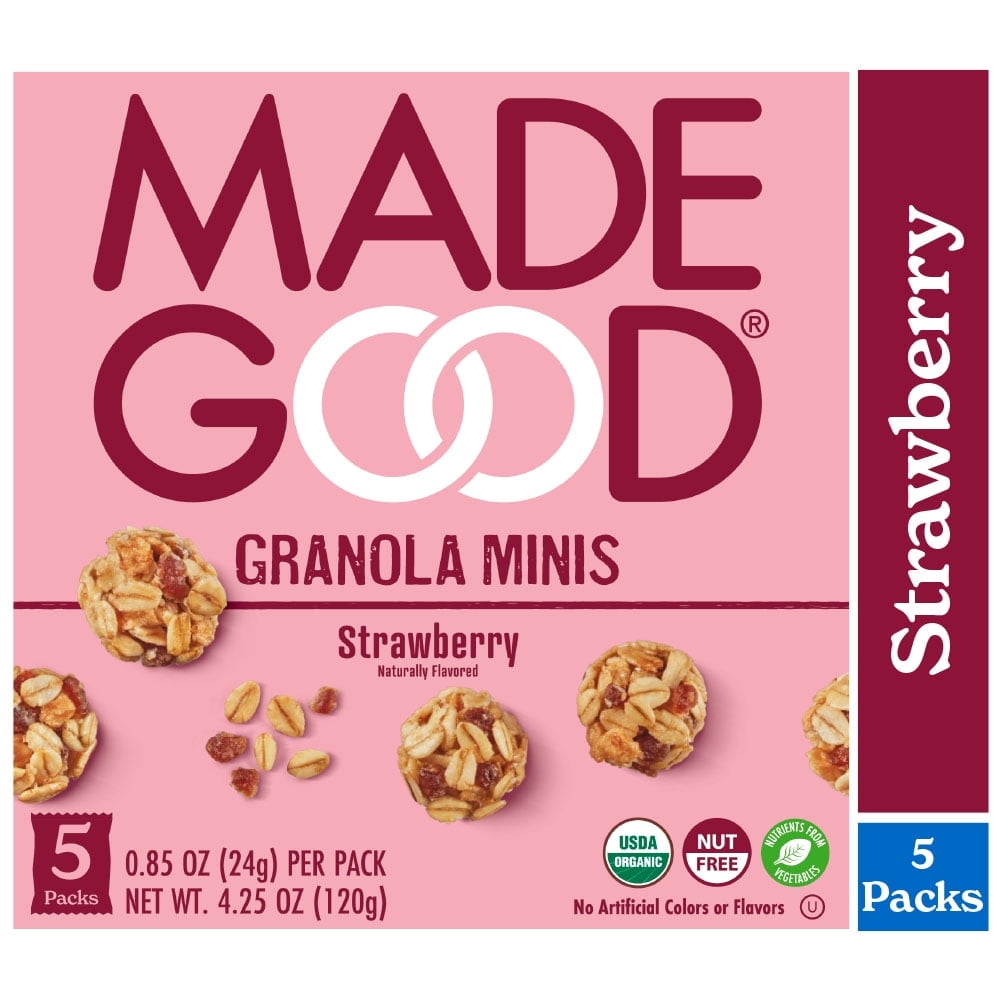 MadeGood Strawberry Granola Minis, 5 Count , 0.85 oz