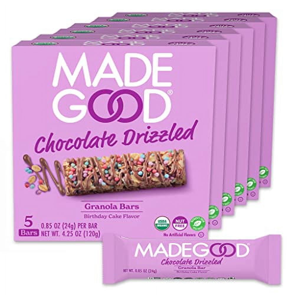 MadeGood Birthday Cake Chocolate Drizzled Granola Bars glutenfree