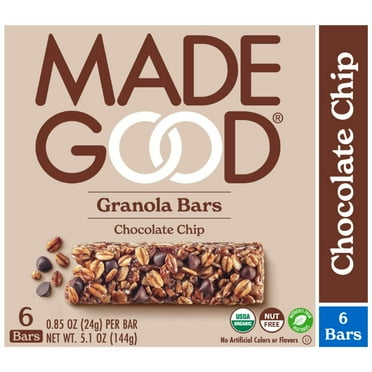 MadeGood Chocolate Chip Granola Bars, 6 Count, Snack Bars, 0.85 oz