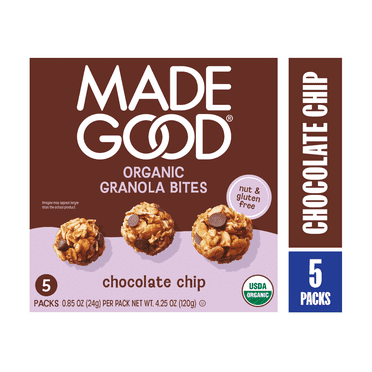 MadeGood Chocolate Chip Granola Minis, 5 Count Box, 0.85 oz Each