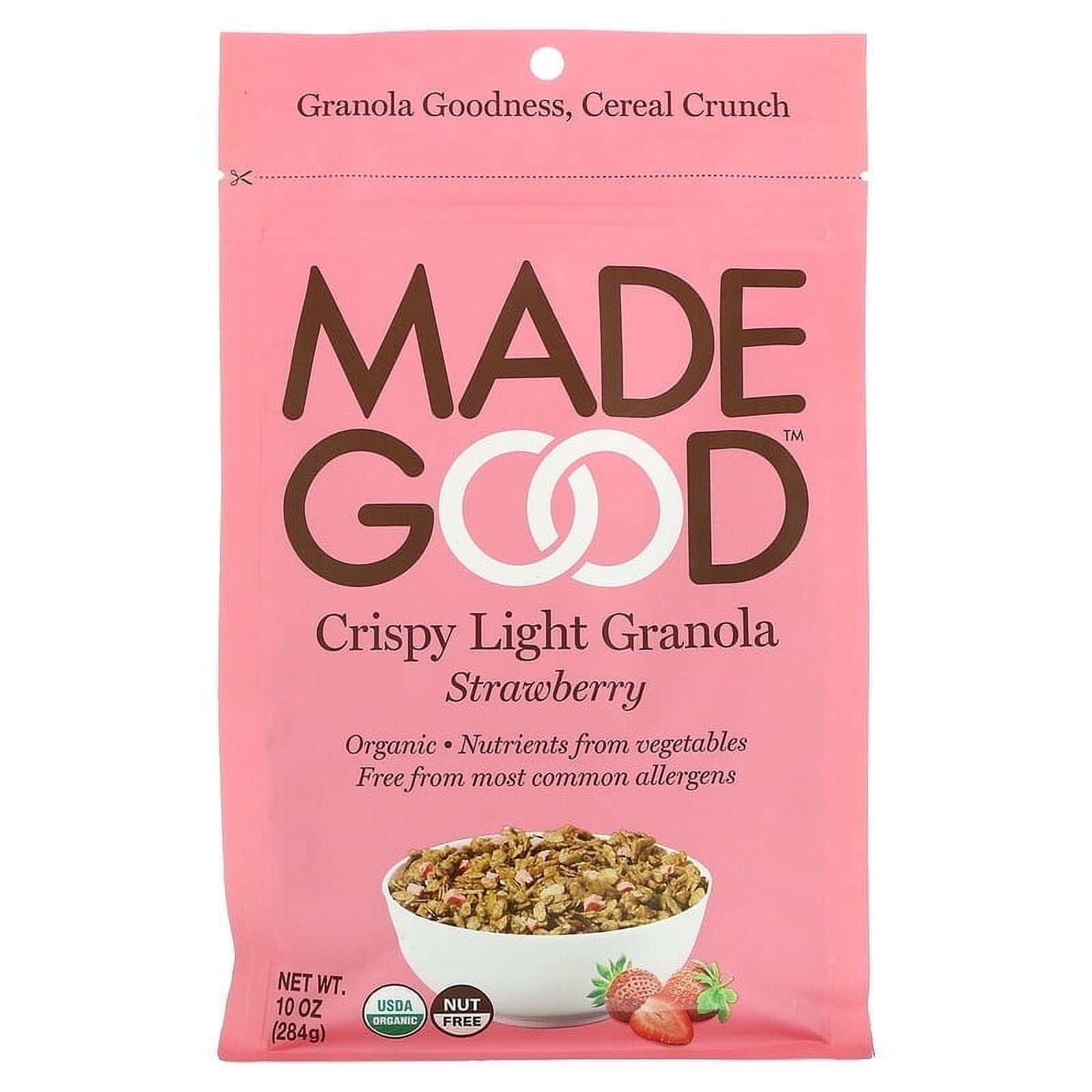MadeGood, Crispy Light Granola, Strawberry, 10 oz Pack of 2