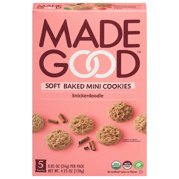 MadeGood Mini Snickerdoodle Cookies 4.25 oz (Pack of 12)