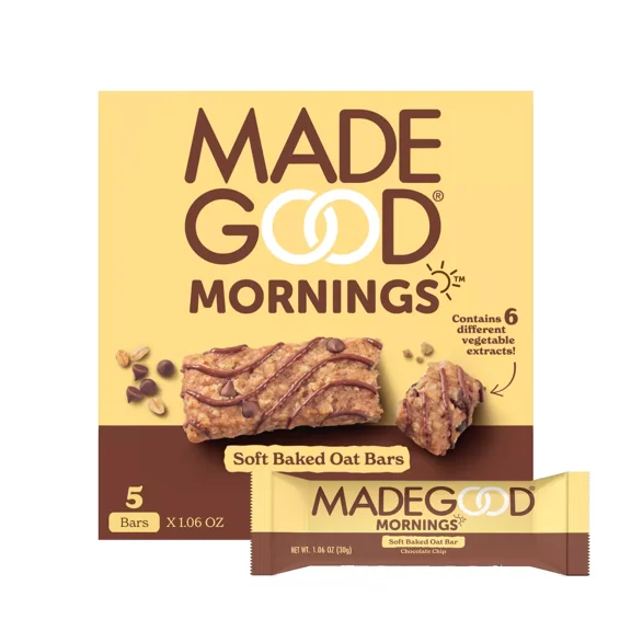 MadeGood Morning Chocolate Chip Bars - 5ct/4.25oz(Packaging May Vary)