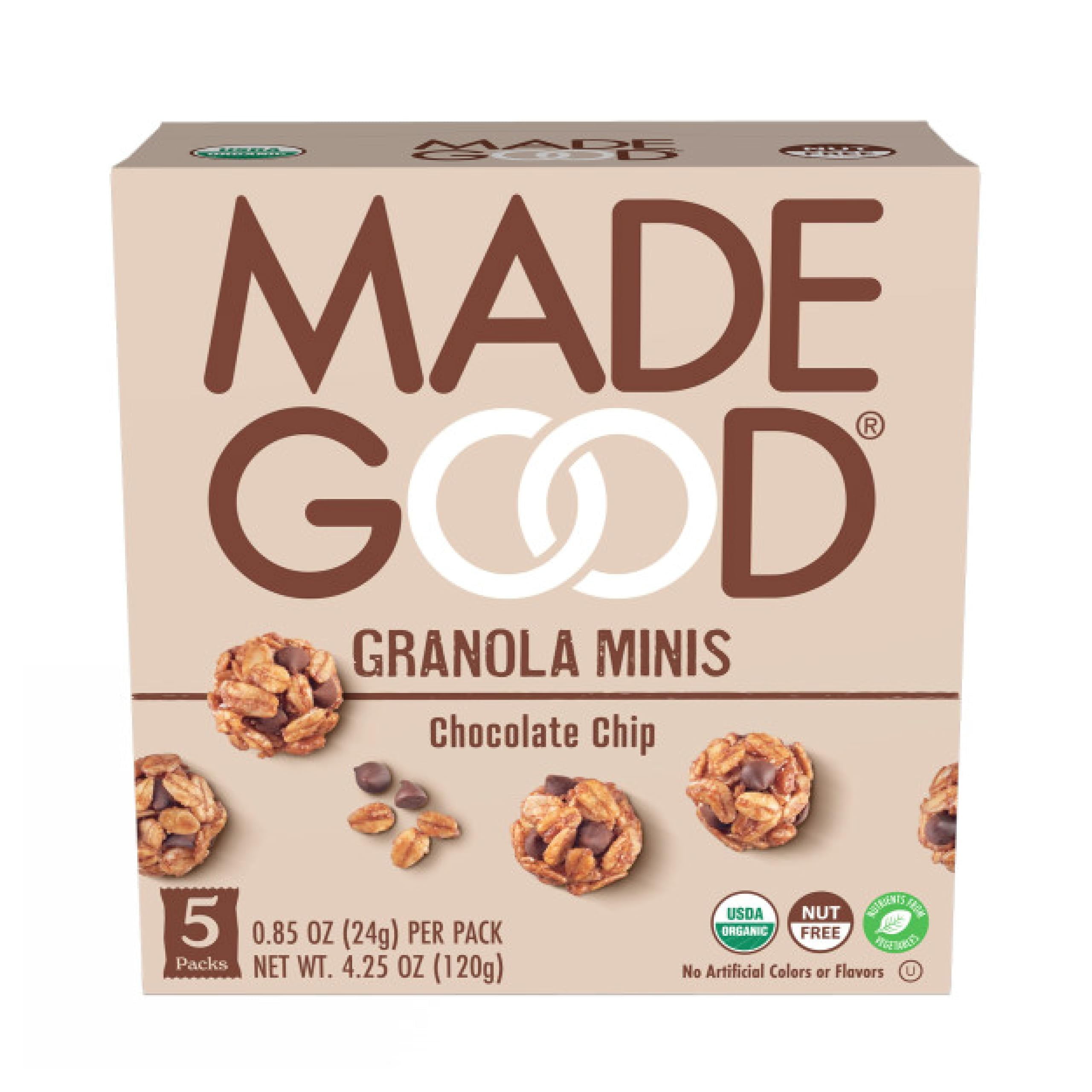 MadeGood Organic Chocolate Chip Granola Minis, 5ct x 0.85oz