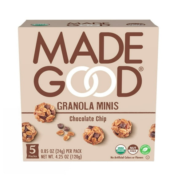 MadeGood Organic Chocolate Chip Granola Minis, 5ct x 0.85oz