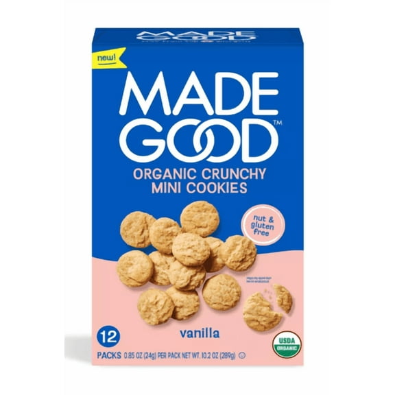 MadeGood Organic Gluten Free Mini Crunchy Cookies Vanilla - 10.2oz/12ct