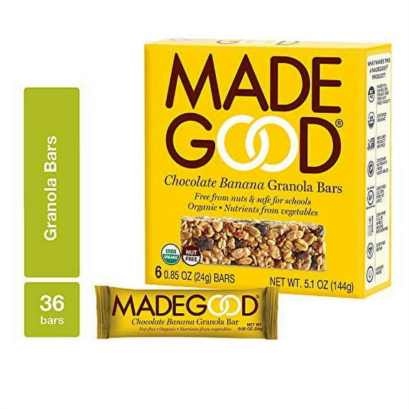 MadeGood Organic Granola Bars, Chocolate Banana, 0.85oz, 6ct (3 Pack)