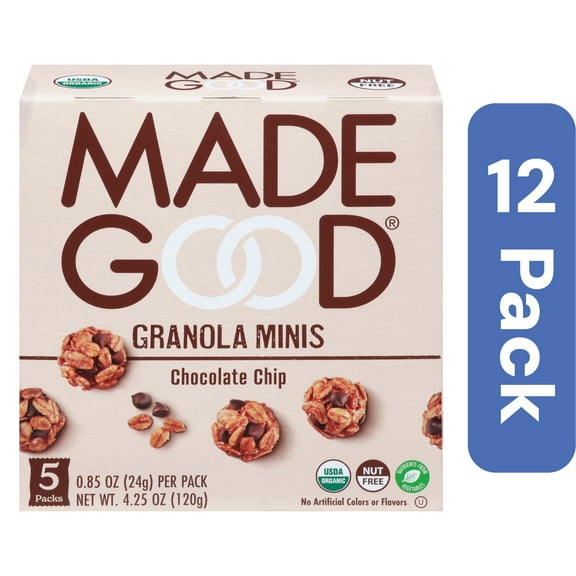 MadeGood Organic Granola Mini Chocolate Chip 4.25 oz (Pack of 12)