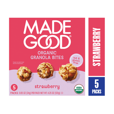 MadeGood Strawberry Granola Bites, 0.85 oz, 5 Count