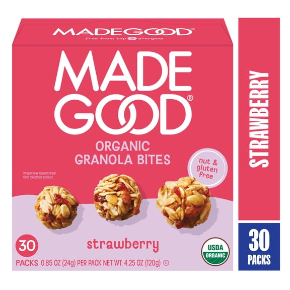 MadeGood Strawberry Granola Minis, 30 Count, 0.85 Oz Each