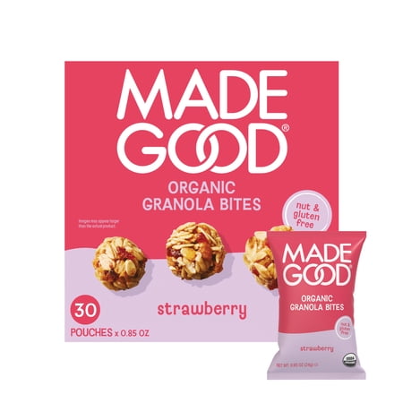 MadeGood Strawberry Granola Minis, 30 Count, 0.85 Oz Each