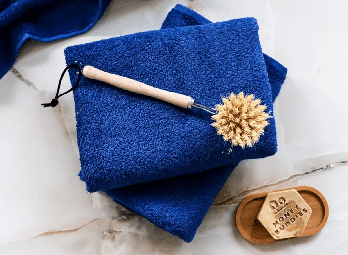 MadeTerra S Blue Premium Hand Towels: Pack of 12, 100% Cotton, Soft & Absorbent Face Towels, Perfect for Spa, Gym, and Bathroom ( Size 16''x27'' )