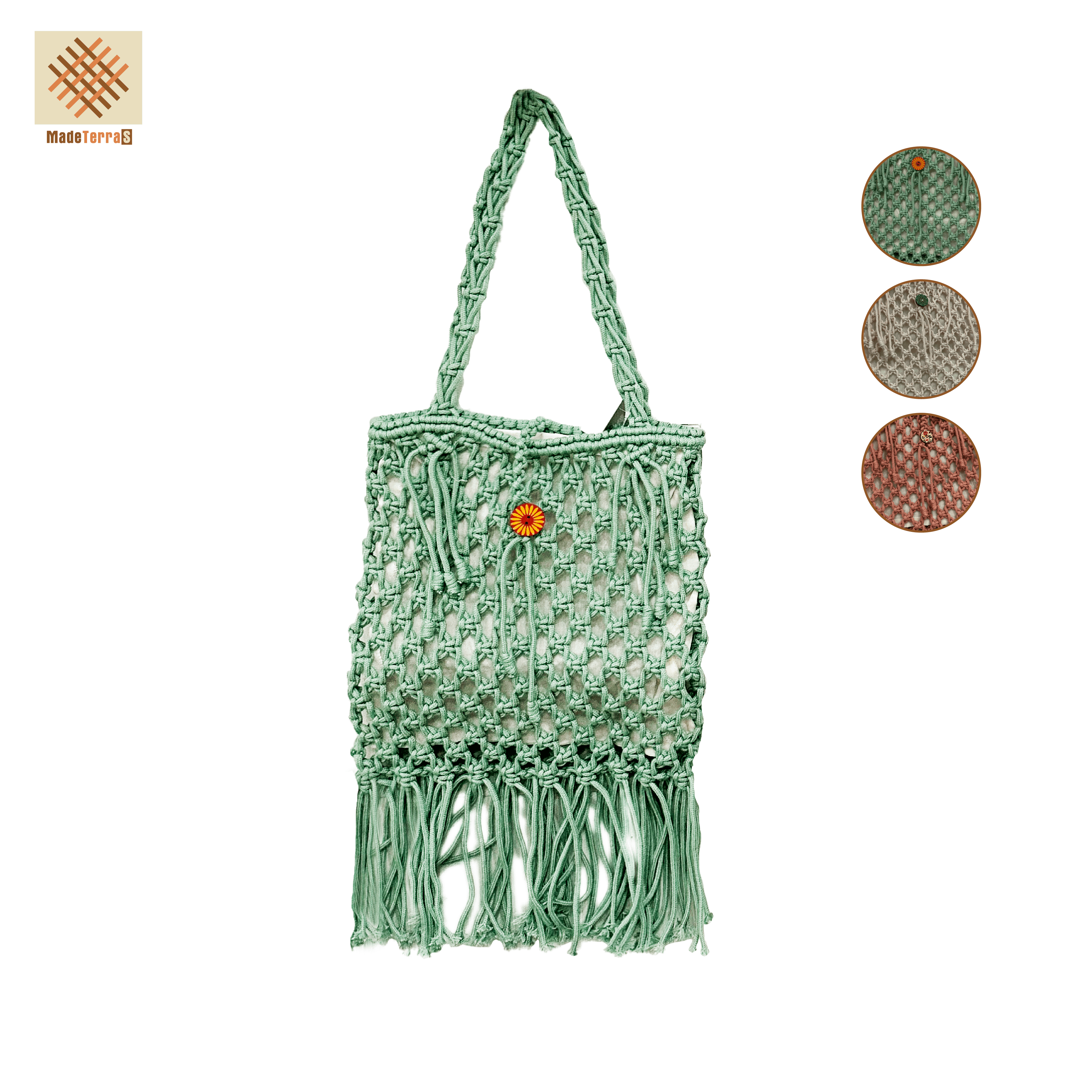 MadeTerra S Crochet Tote Bag for Women| Mesh Hollow Summer Beach Bag| Rustic Crochet Handbags Knitted Shoulder Bags|