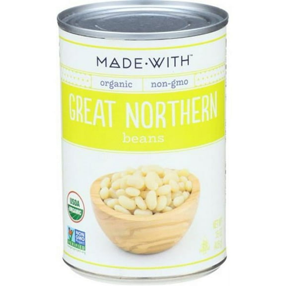 MadeWith 15 oz Great Northern Organic Beans, Pack of 12