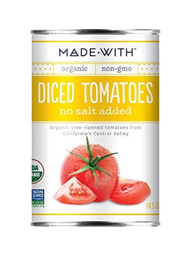MadeWith 276957 14.5 oz Diced No Salt Organic Tomato, Pack of 12