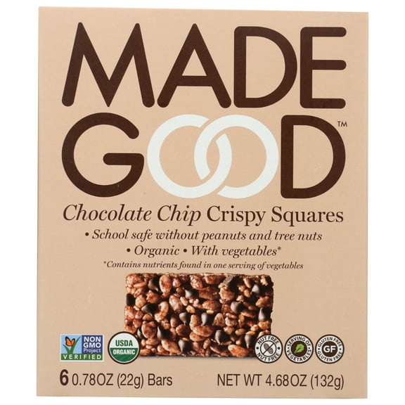 Madegood Chocolate Chip Crispy Squares, 6 Bars