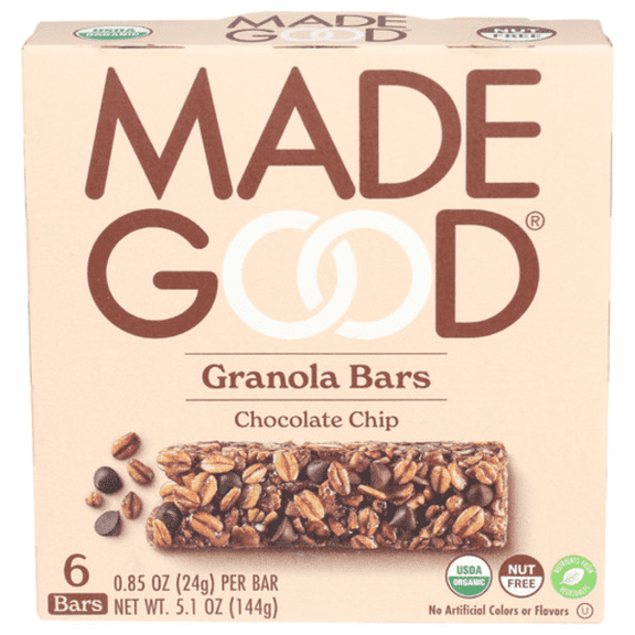 Madegood Organic Chocolate Chip 6 Pack Granola Bars