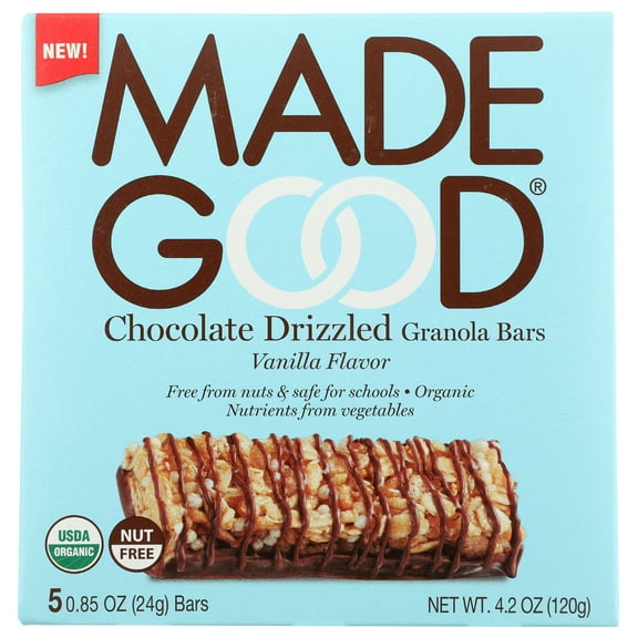 Madegood Organic Drizzled Granola Bars Vanilla/ 4.2 Ounce, Pack Kof 6