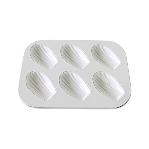 Madeleine Cake Pan - 6 Cavity Nonstick Oval Scallop Baking Pan for Mini Cakes, Desserts, and Pastries - Carbon Steel Baking Mold for Home Kitchen Baking and Party Treats