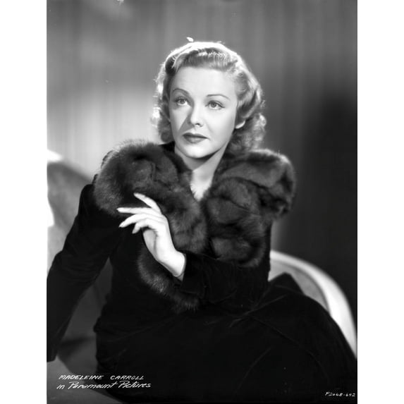 Madeleine Carroll Looking Away in Black Dress Classic Portrait Photo Print (24 x 30)