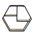 thumbnail image 1 of Madeleine Home Rectangle Mango Wood Floating Shelf, 26" L x 6" W x 23" H, Black, 1 of 12