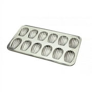 Madeleine Mold 12 Cavities. Each cavity 3-1/4"X2". Overall size of pan 15-1/2"X9"