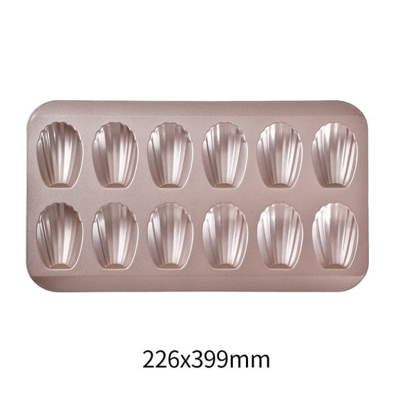 Madeleine Pan Set 12-Cavity Non-Stick Carbon Steel Baking Tray 2-Pack • Even Bakeware for French Madeleine Cookies Brownies Pastries
