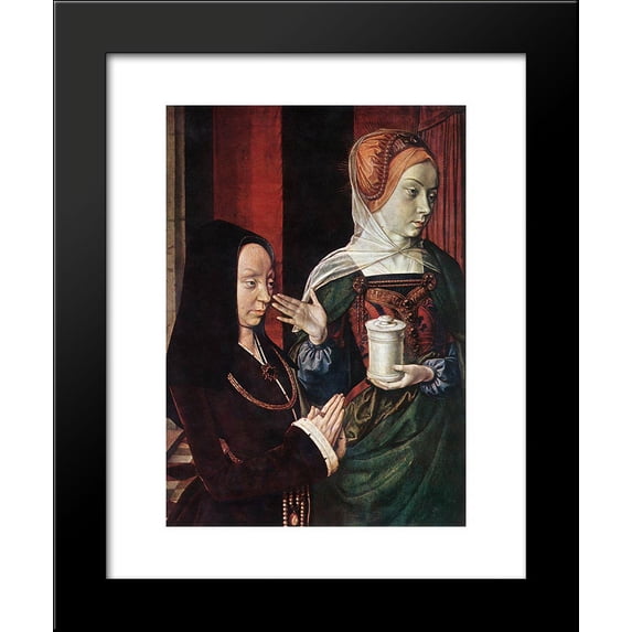 Madeleine of Bourgogne presented by St. Mary Magdalene 20x24 Framed Art Print by Jean Hey