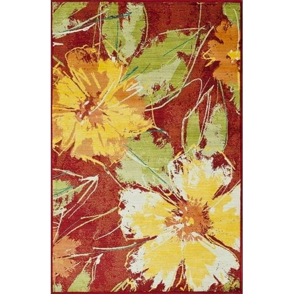 Madeline Hibiscus Contemporary Area Rug