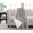 thumbnail image 1 of Madeline Sherpa Throw Trellis Grey, 1 of 3