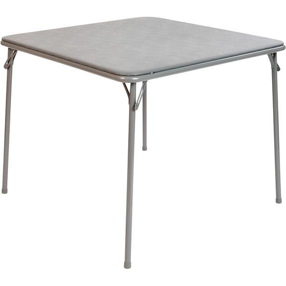 Madelyn 33.5" Square Folding Multipurpose Card Table with Padded Vinyl Top, Portable Folding Game Table for 4 Players, Gray