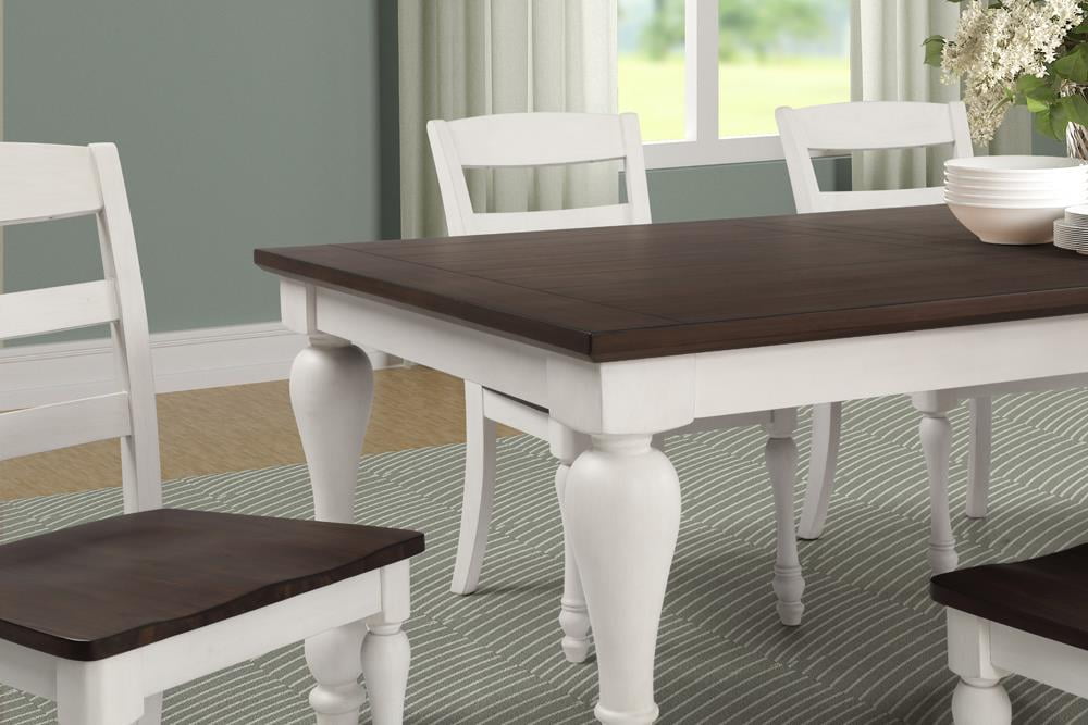 Madelyn 5-Piece Dark Cocoa and White Wood Dining Set