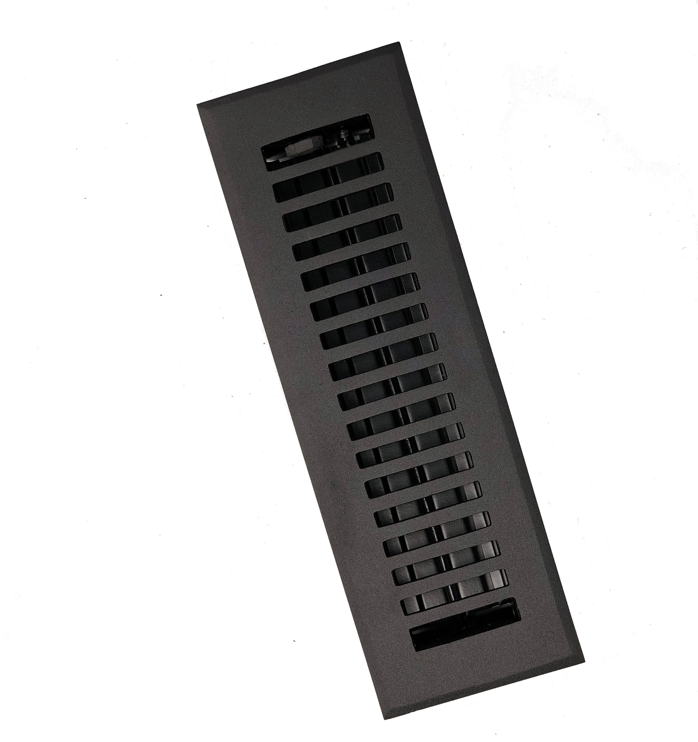 Madelyn Carter Black Contemporary Floor and Wall Registers (Cast Aluminum)  2 x 12 (Overall Size: 3-1/2 x 13-1/2) Floor Vent Cover - Wall Vent  Cover - Includes Mounting Clips - Walmart.com