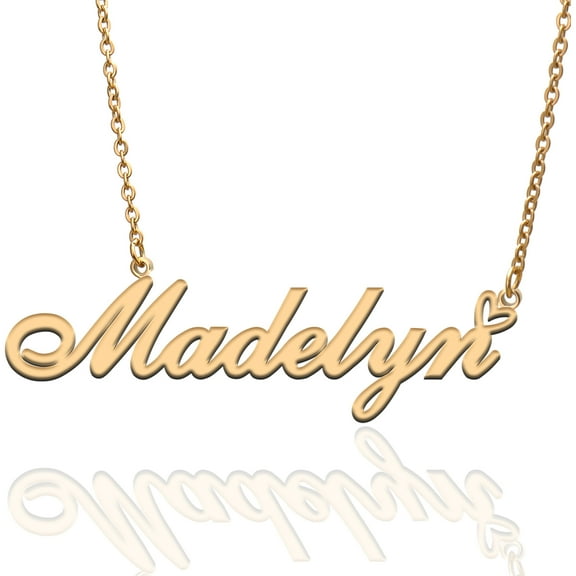 Madelyn Custom Name Necklace Customized Personalized Plated Name Necklace for Mother Daughter Friendship Women Valentine's Day Christmas Birthday New Year Gold