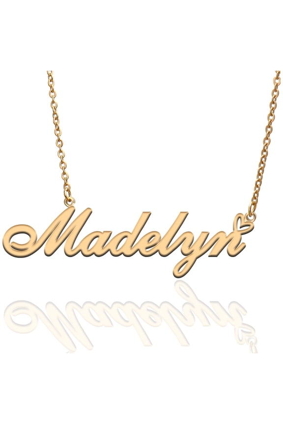 Madelyn Custom Name Necklace Customized Personalized Plated Name Necklace for Mother Daughter Friendship Women Valentine's Day Christmas Birthday New Year Gold