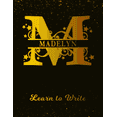 thumbnail image 1 of Madelyn Learn To Write: Personalized Letter M First Name Handwriting Primary Composition Practice Paper Gold Glittery Effect Notebook Cover Da Paperback, 1 of 1