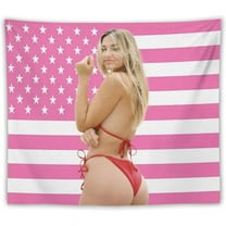 Madelyn Star Cline Tapestry Pink American Flag Wall Hanging College Dorm Decor Room Poster For Bedroom Living Room Gifts 30"x40"