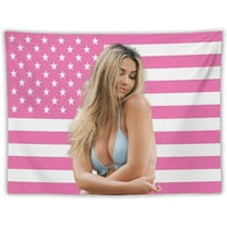 Madelyn Star Cline Tapestry Pink American Flag Wall Hanging College Dorm Decor Room Poster For Bedroom Living Room Gifts